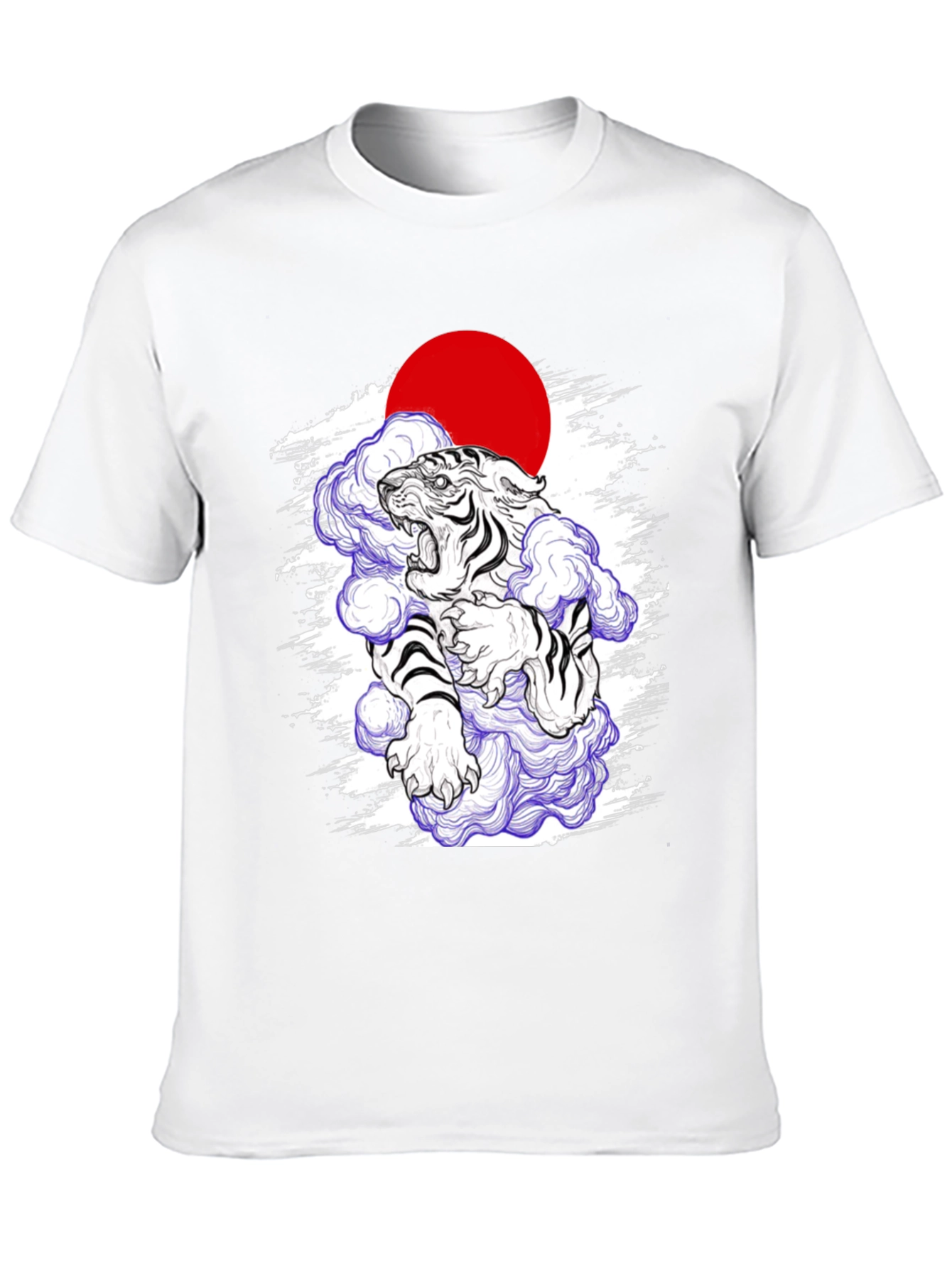 Japanese Tiger Graphic Tee - Black Cotton Blend