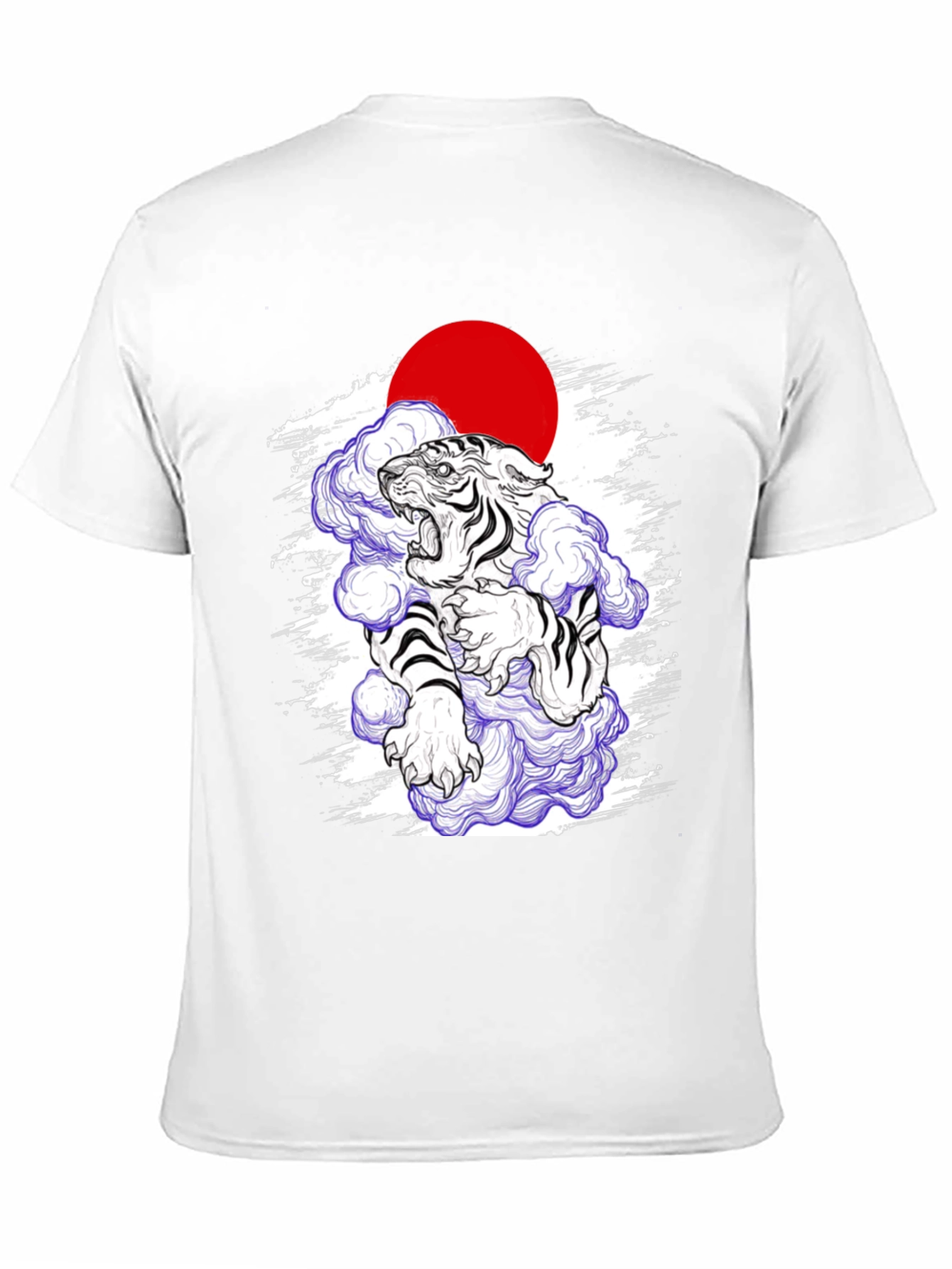 Japanese Tiger Graphic Tee - Black Cotton Blend