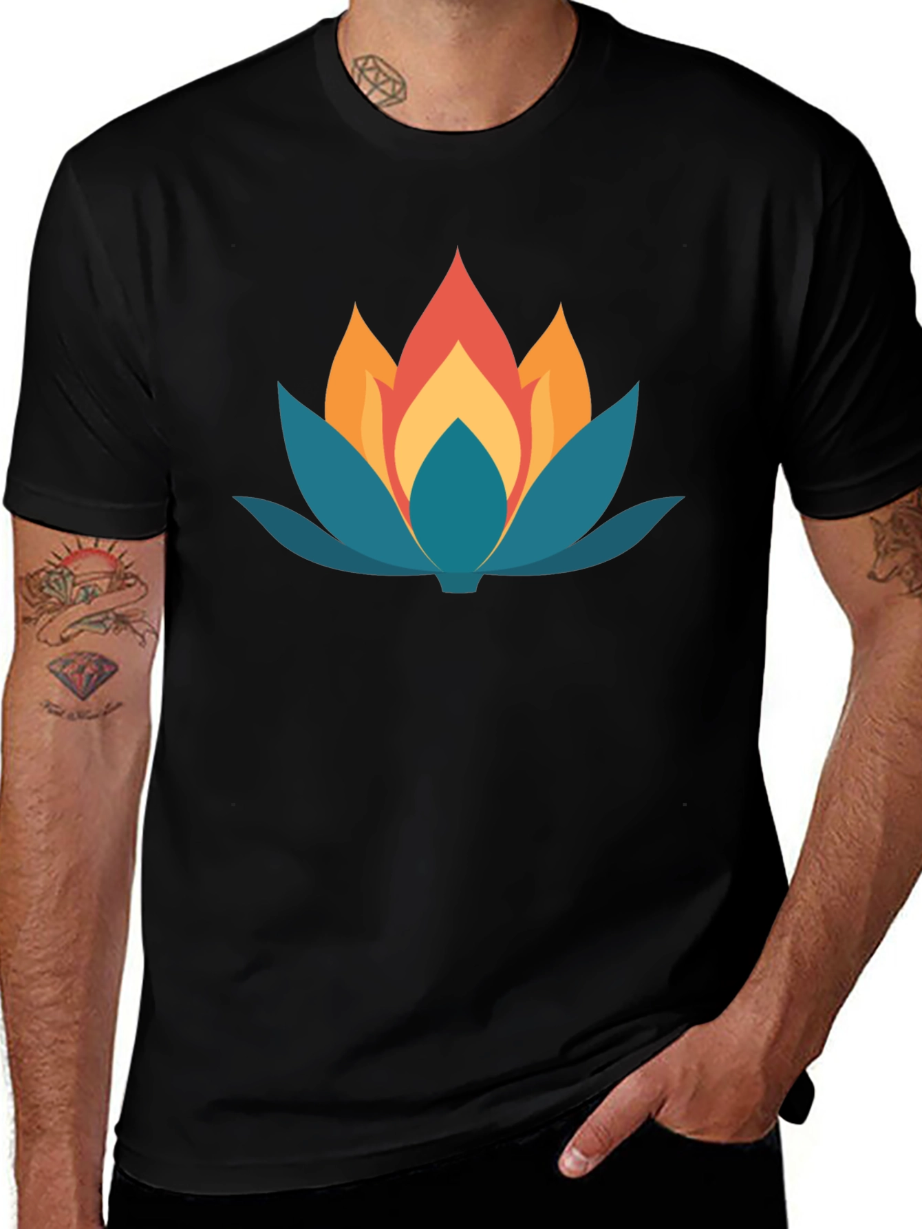 Lotus Flower Graphic Tee - Stylish Comfort