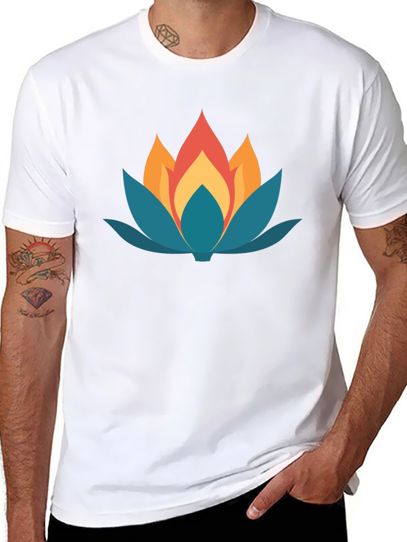 Lotus Flower Graphic Tee - Stylish Comfort