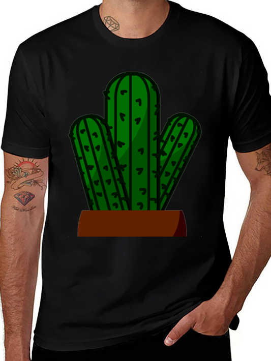 Cactus Graphic Tee - Black Casual T-Shirt