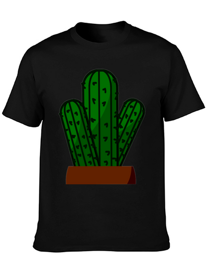 Cactus Graphic Tee - Black Casual T-Shirt