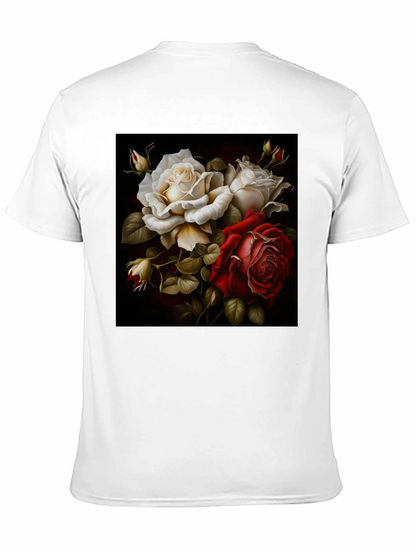 Floral Rose Graphic Black T-Shirt