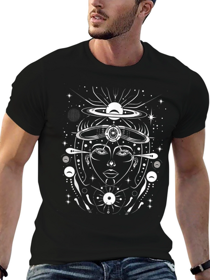 Cosmic Goddess Graphic T-Shirt - Black