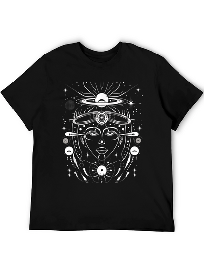 Cosmic Goddess Graphic T-Shirt - Black
