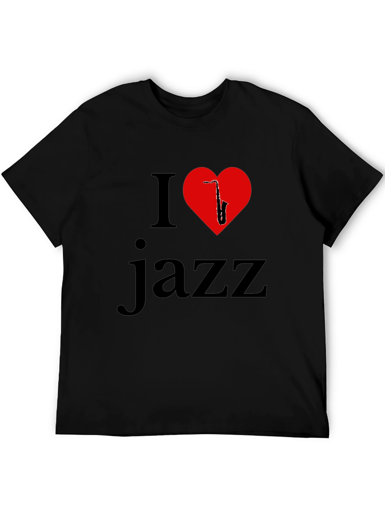 I Love Jazz T-Shirt - Saxophone Heart Design