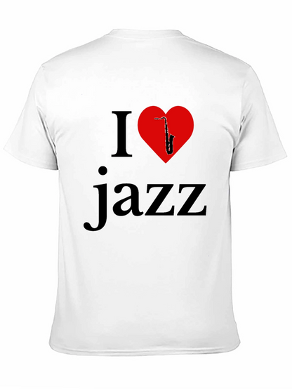 I Love Jazz T-Shirt - Saxophone Heart Design