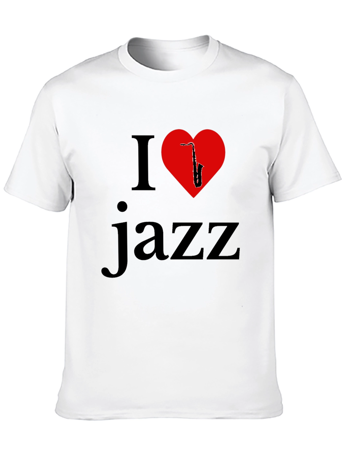 I Love Jazz T-Shirt - Saxophone Heart Design