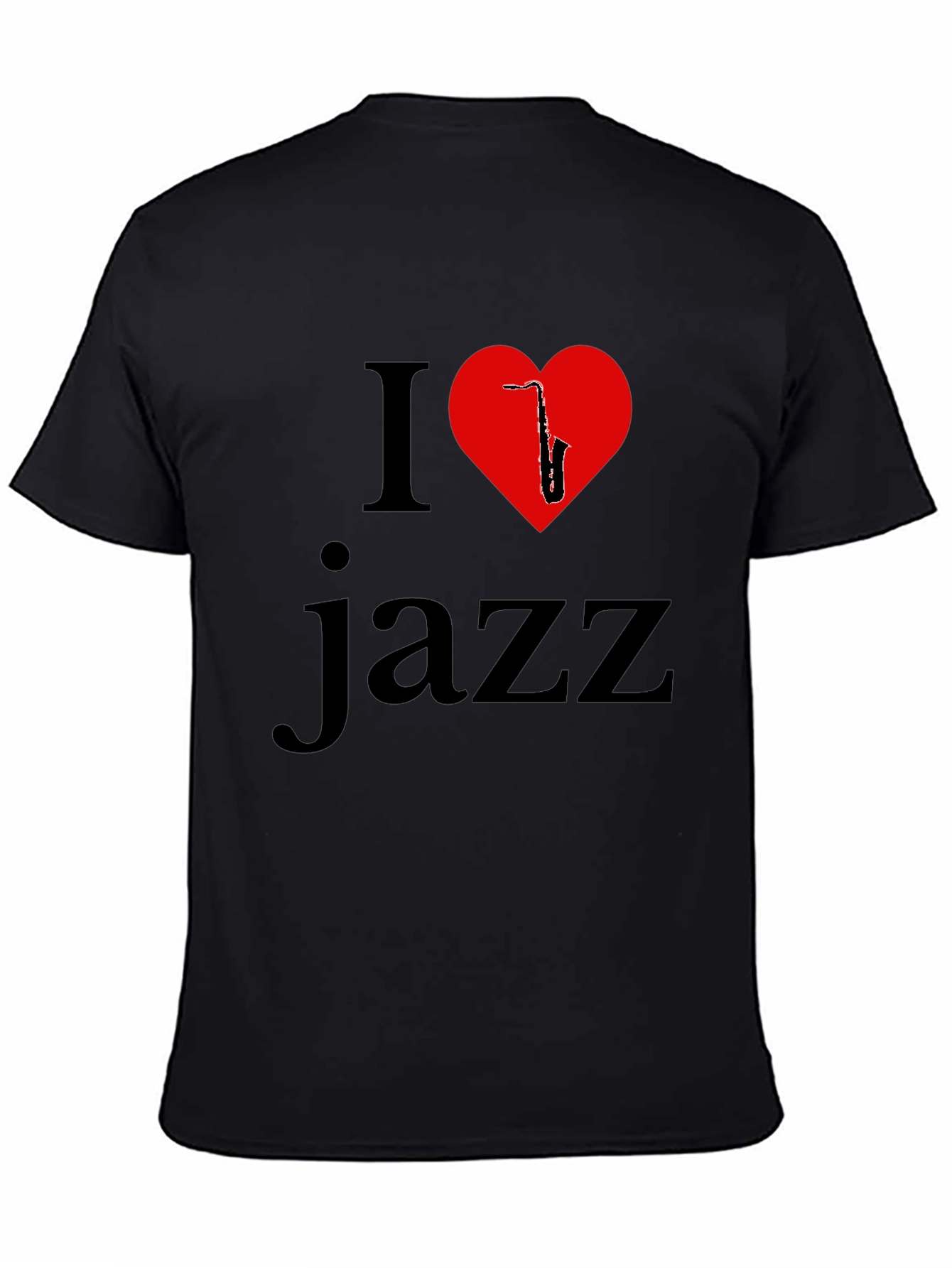 I Love Jazz T-Shirt - Saxophone Heart Design