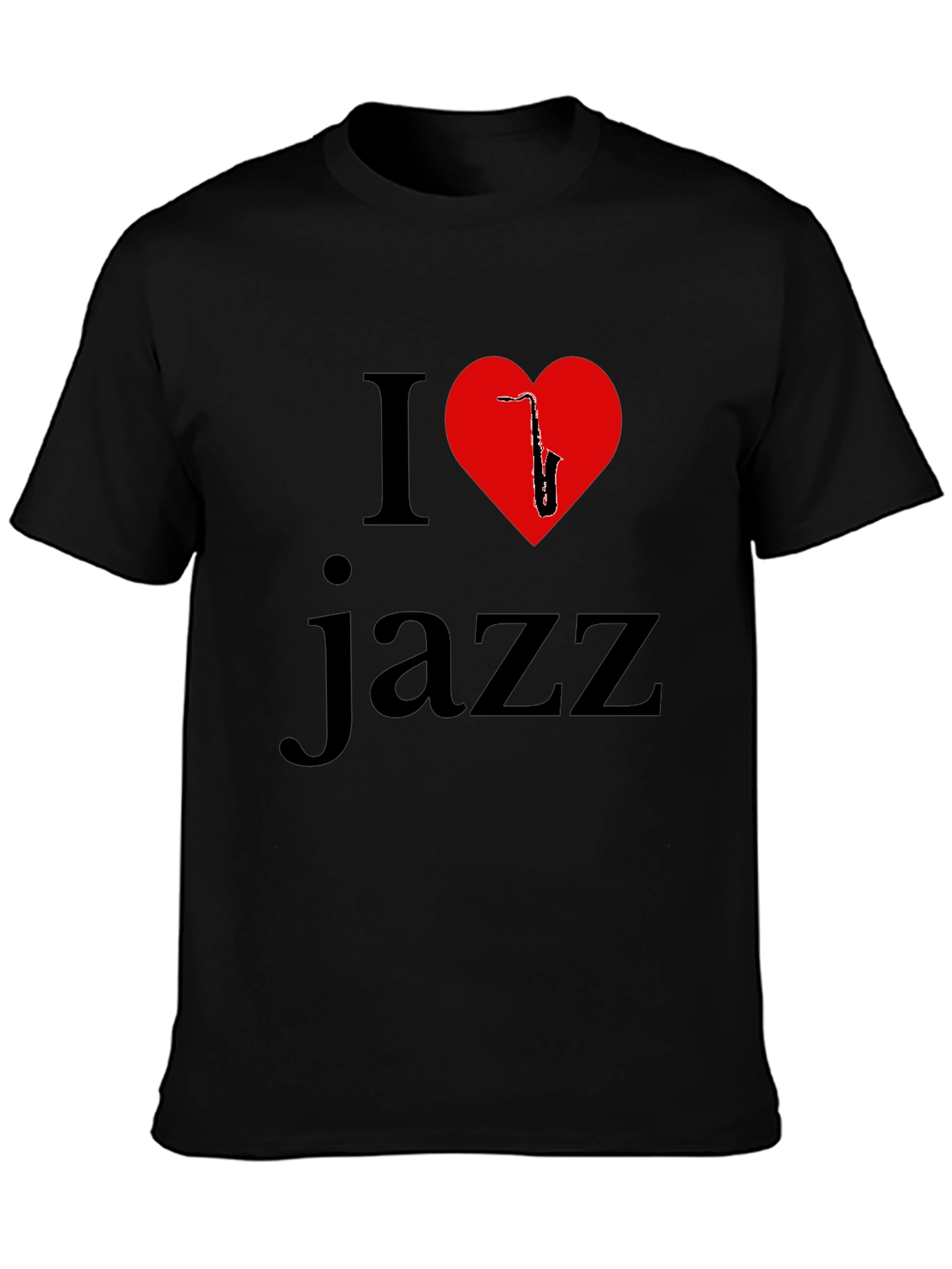 I Love Jazz T-Shirt - Saxophone Heart Design