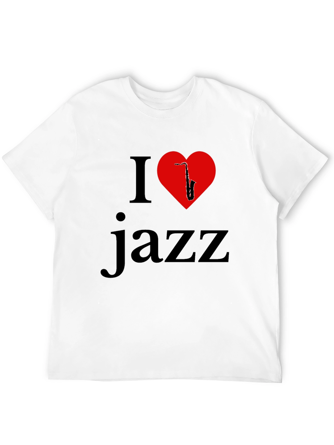 I Love Jazz T-Shirt - Saxophone Heart Design
