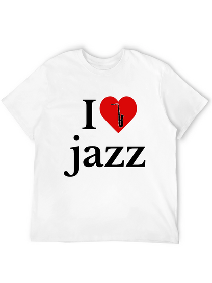 I Love Jazz T-Shirt - Saxophone Heart Design