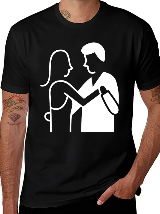 Dancing Couple Graphic Tee - Classic Black