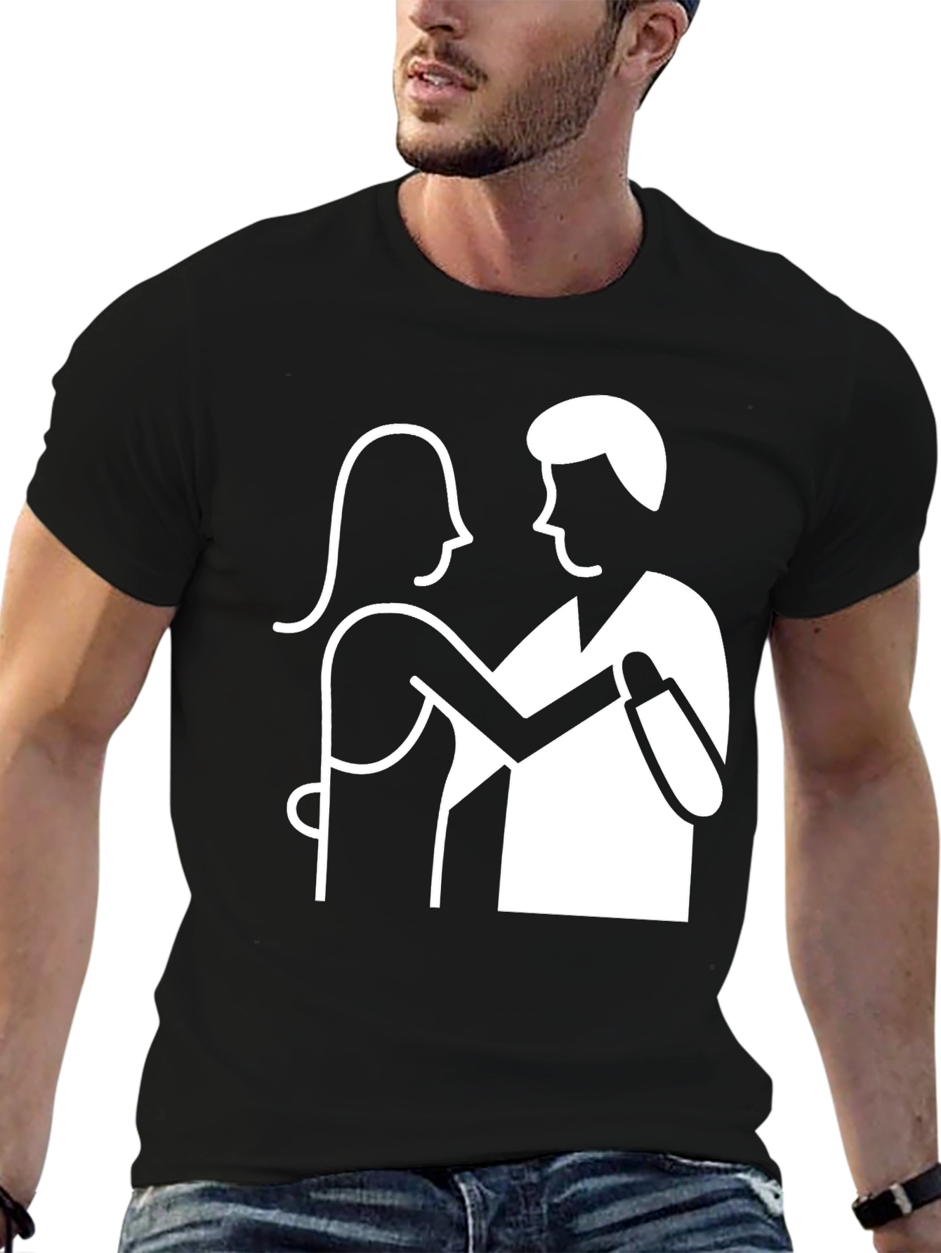 Dancing Couple Graphic Tee - Classic Black