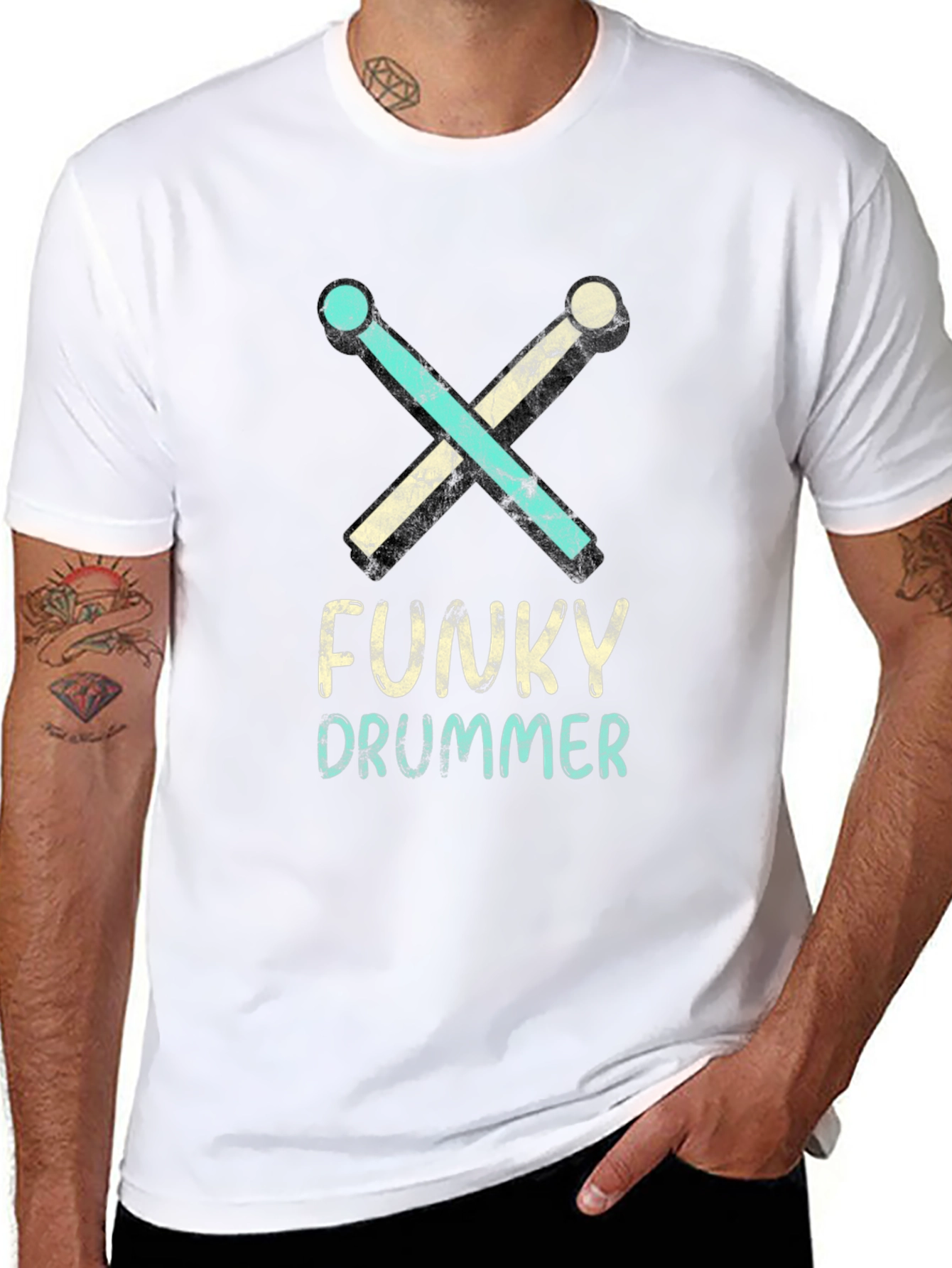 Funky Drummer Graphic Tee - Music Lovers T-Shirt
