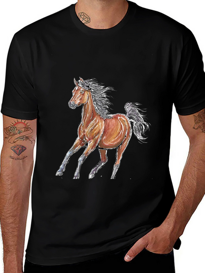 Horse Graphic T-Shirt - Unisex Black Tee