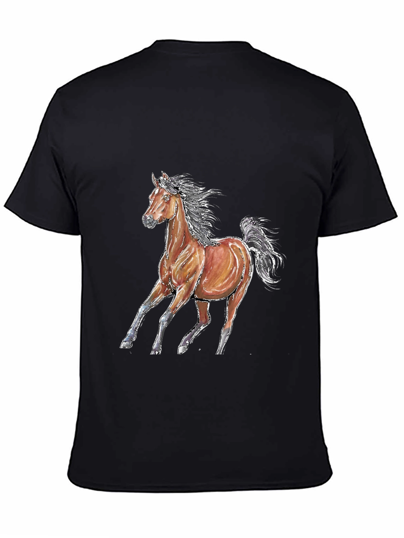 Horse Graphic T-Shirt - Unisex Black Tee