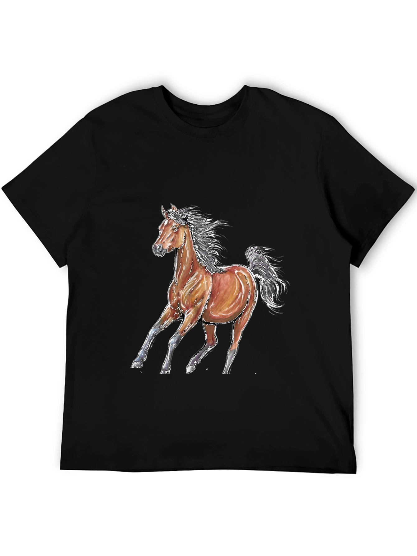 Horse Graphic T-Shirt - Unisex Black Tee