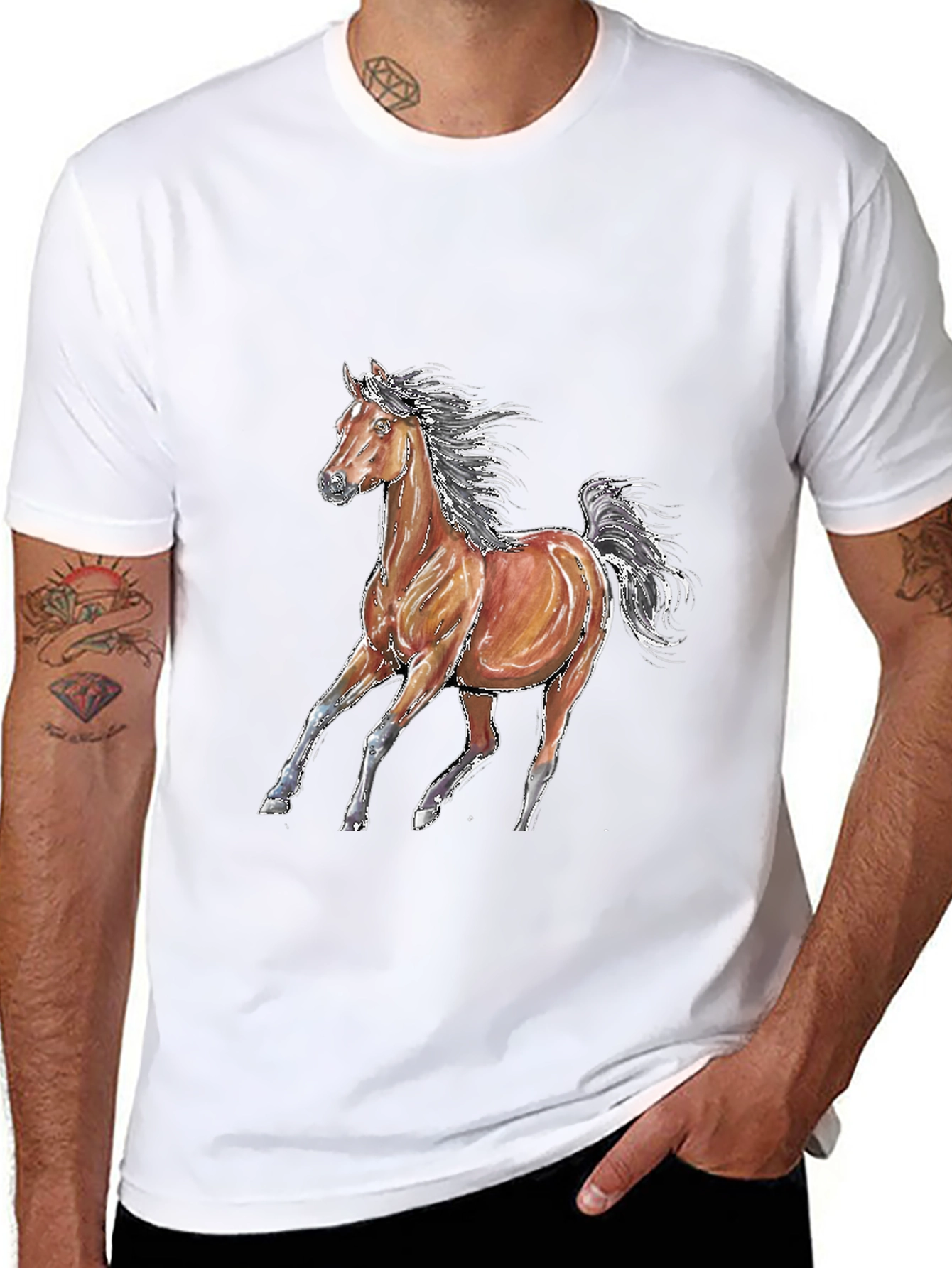 Horse Graphic T-Shirt - Unisex Black Tee