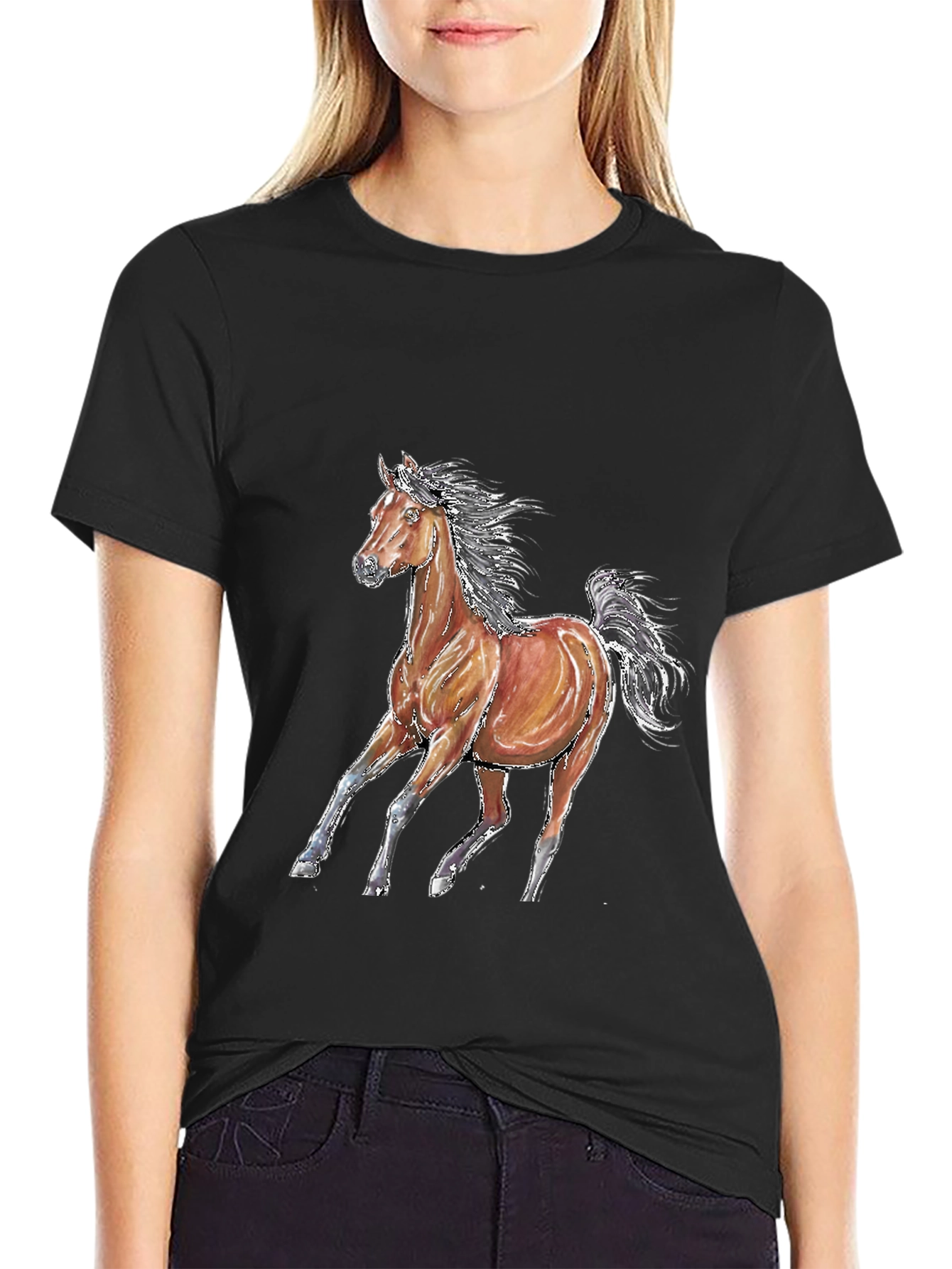 Horse Graphic T-Shirt - Unisex Black Tee