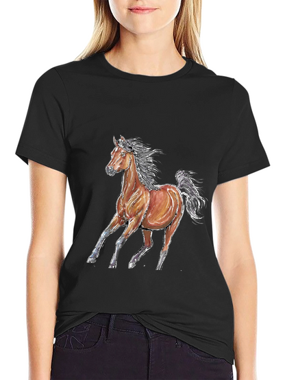 Horse Graphic T-Shirt - Unisex Black Tee