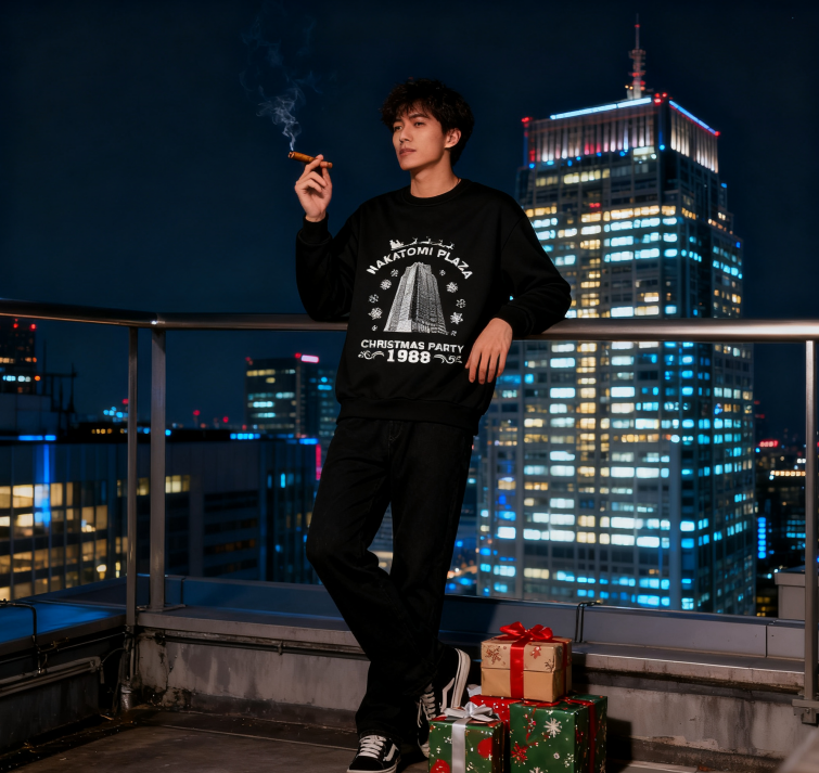 "Nakatomi Plaza Christmas Party 1988" Die Hard Holiday Crewneck Sweatshirt