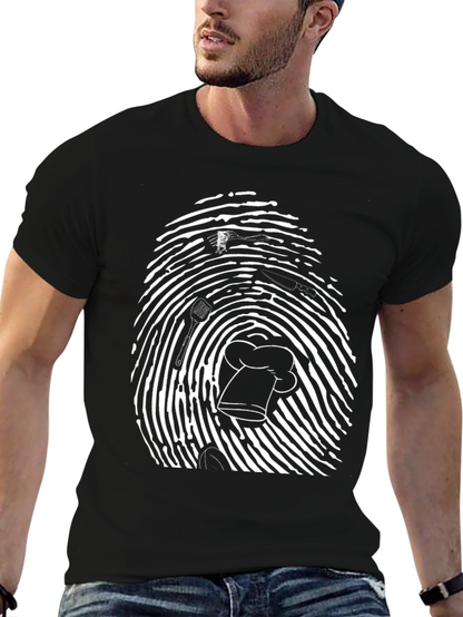Chef Fingerprint T-Shirt - Black Unique Design