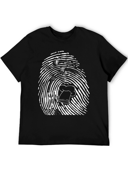 Chef Fingerprint T-Shirt - Black Unique Design