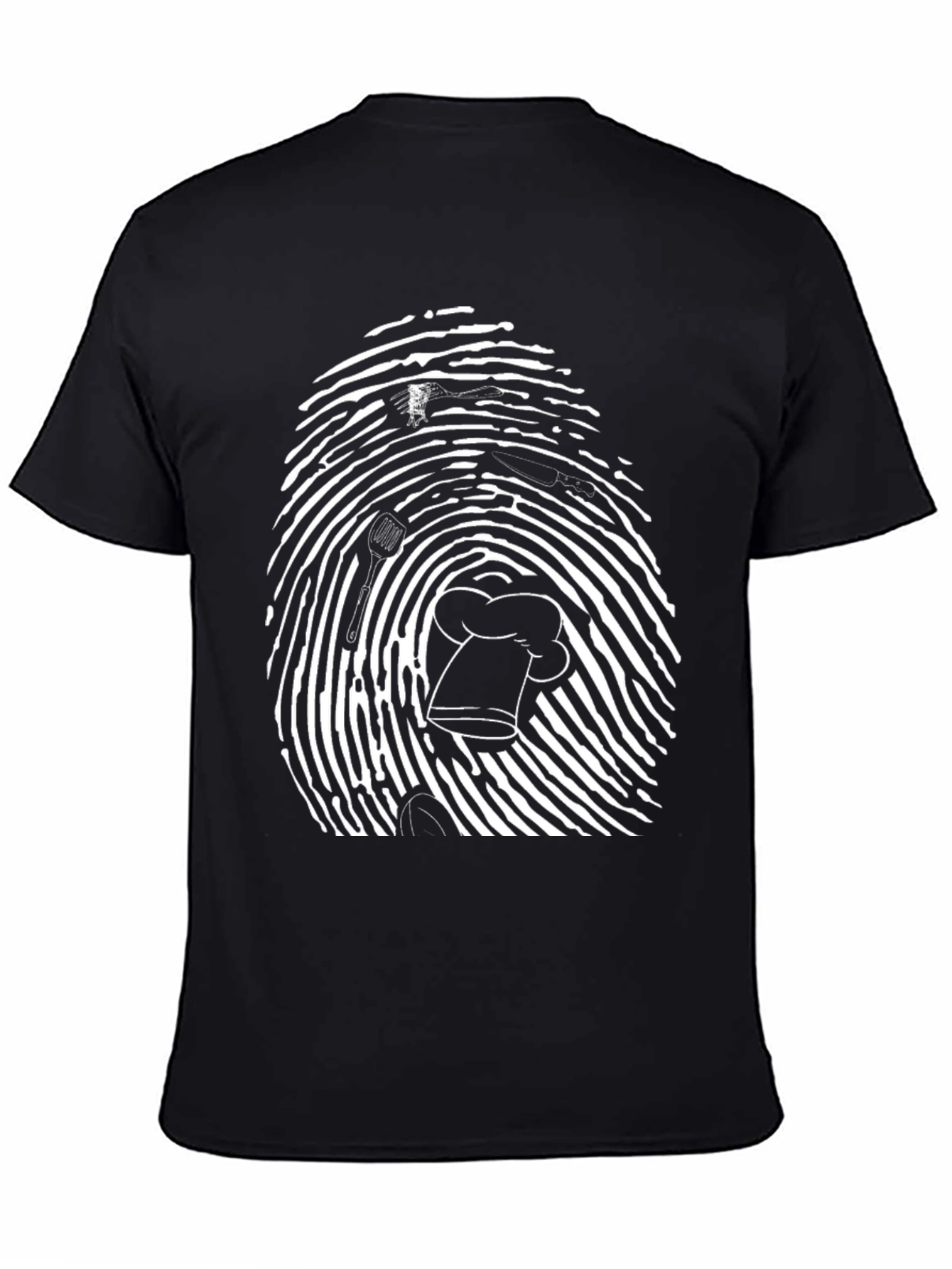 Chef Fingerprint T-Shirt - Black Unique Design