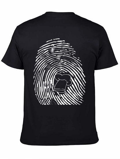 Chef Fingerprint T-Shirt - Black Unique Design