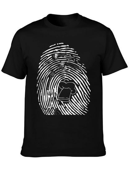Chef Fingerprint T-Shirt - Black Unique Design