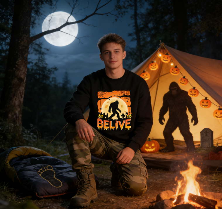 Halloween Bigfoot Cryptid Graphic Sweatshirt