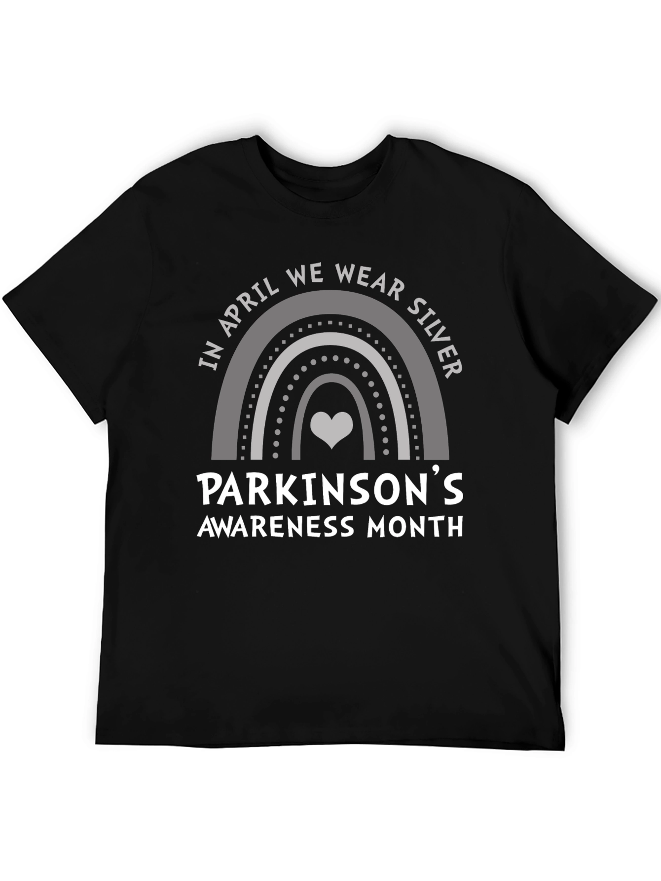 Parkinsons Awareness Silver Rainbow T-Shirt