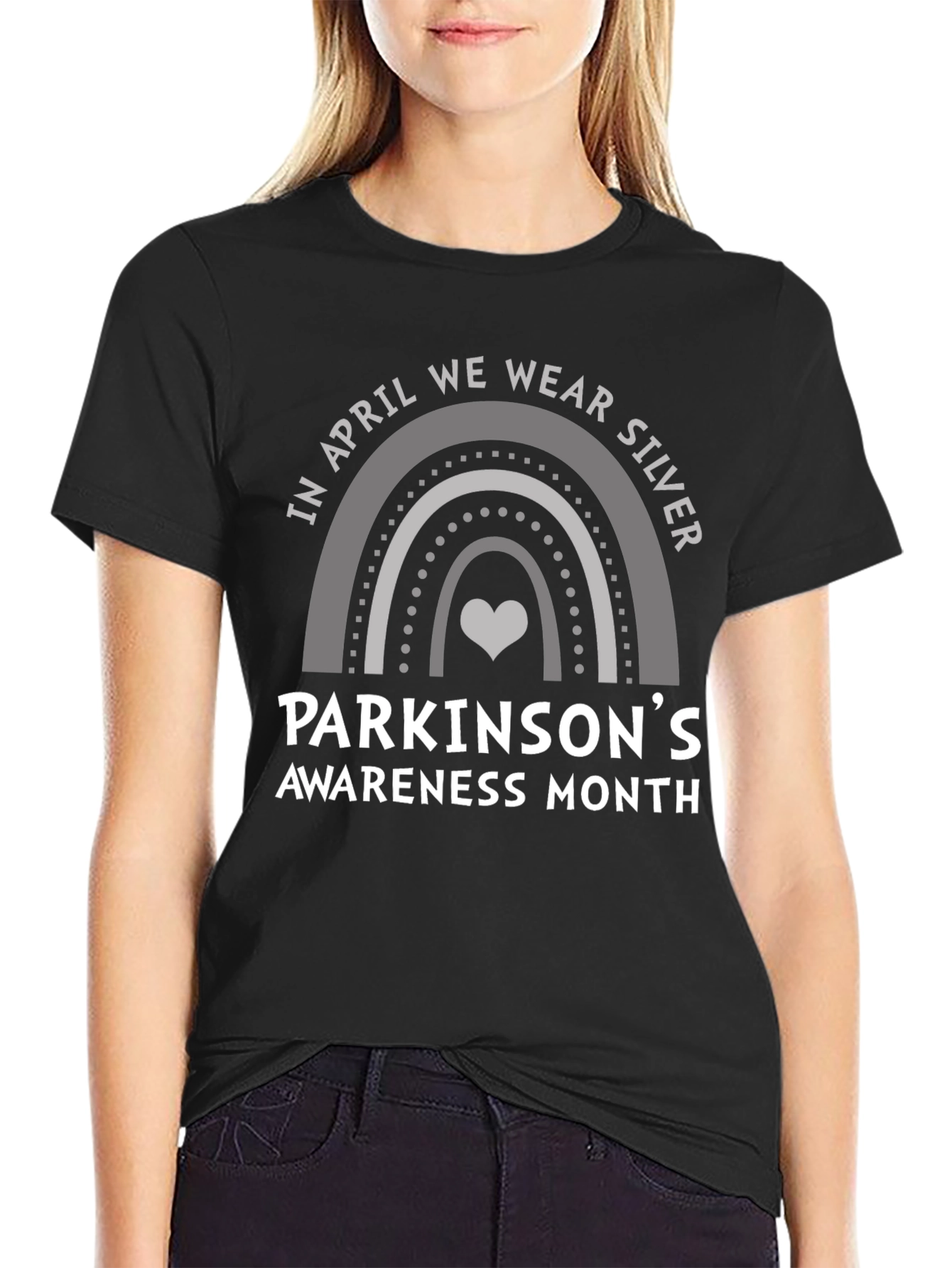 Parkinsons Awareness Silver Rainbow T-Shirt
