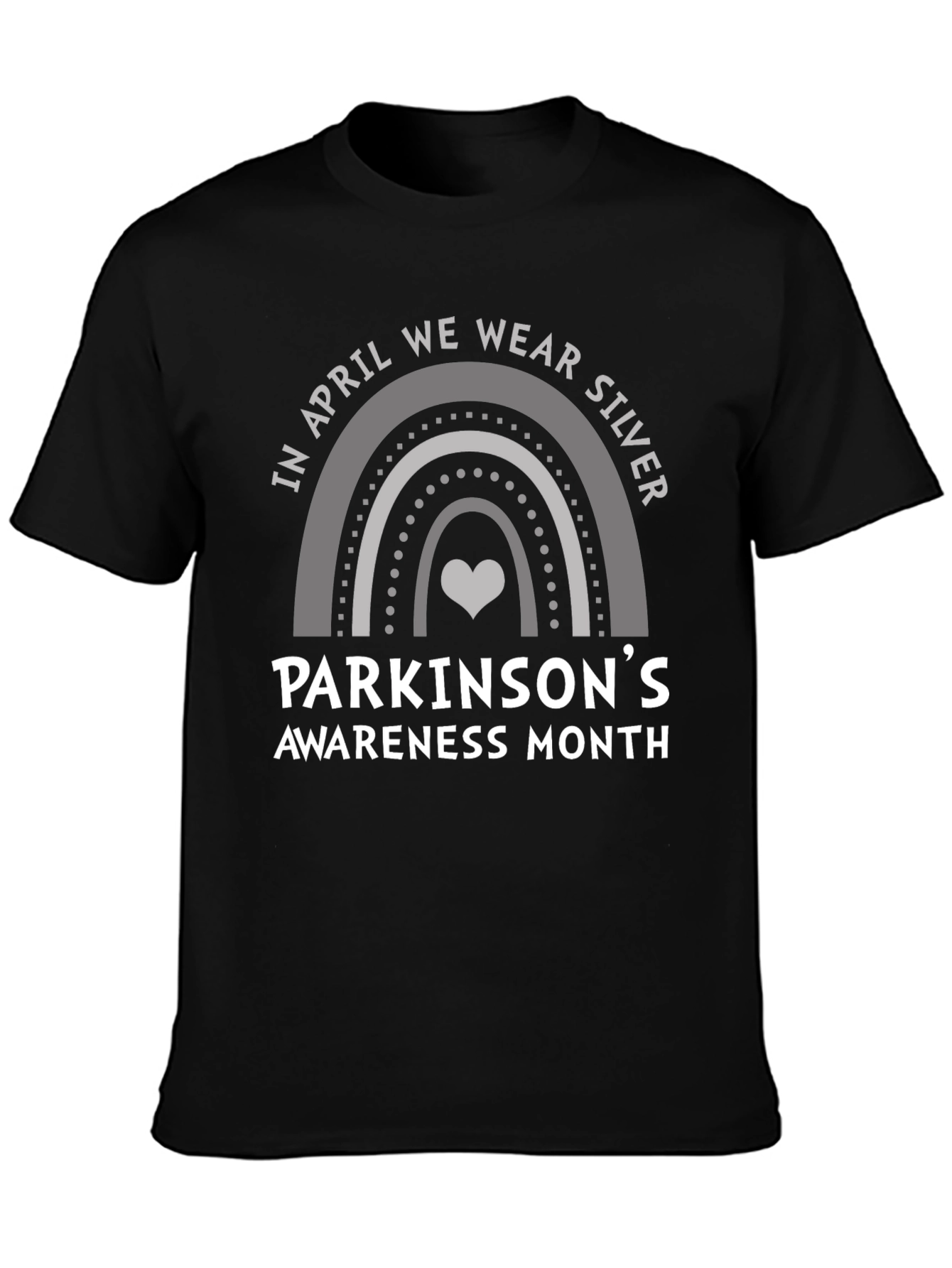 Parkinsons Awareness Silver Rainbow T-Shirt