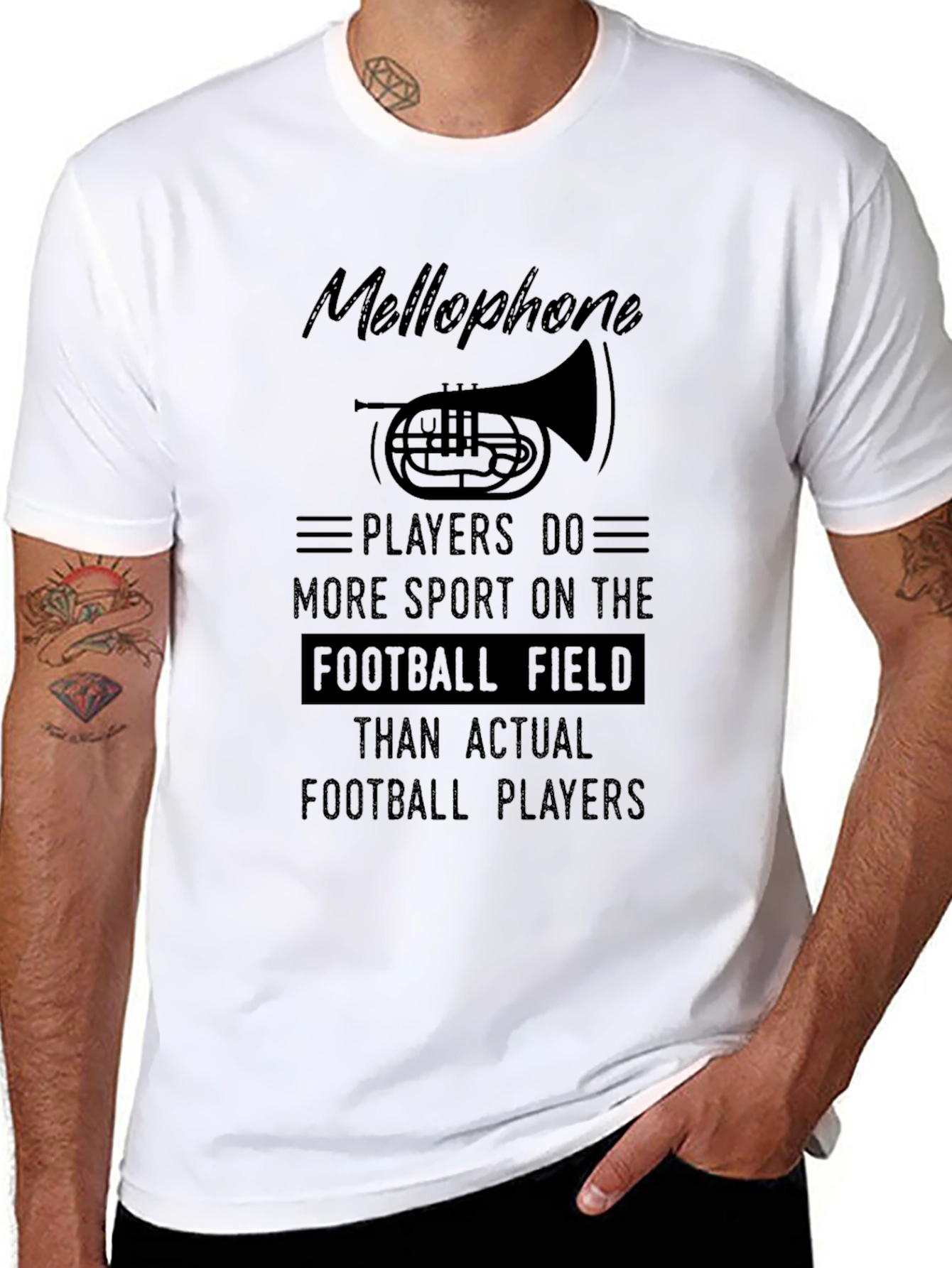 Mellophone Players Football Field Graphic Tee