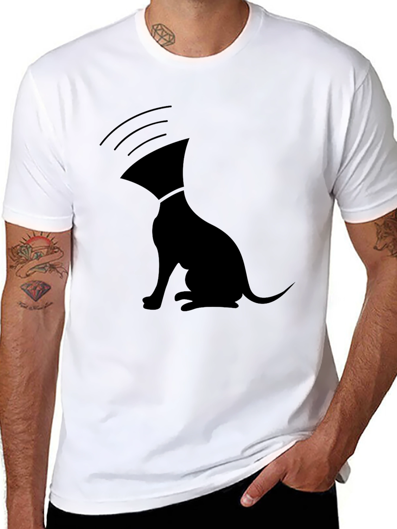 Unique Graphic T-Shirt: Dog with Cone of Shame
