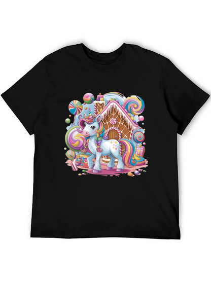 Unicorn Candy House Graphic T-Shirt