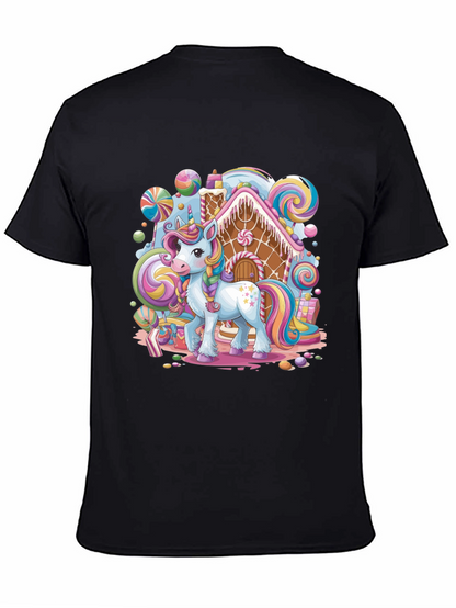 Unicorn Candy House Graphic T-Shirt