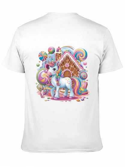 Unicorn Candy House Graphic T-Shirt