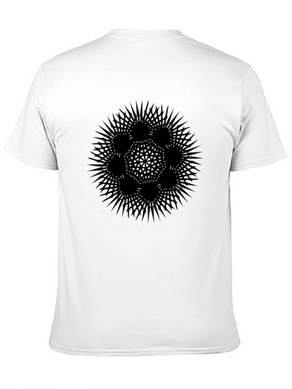 Abstract Geometric Graphic T-Shirt - Black