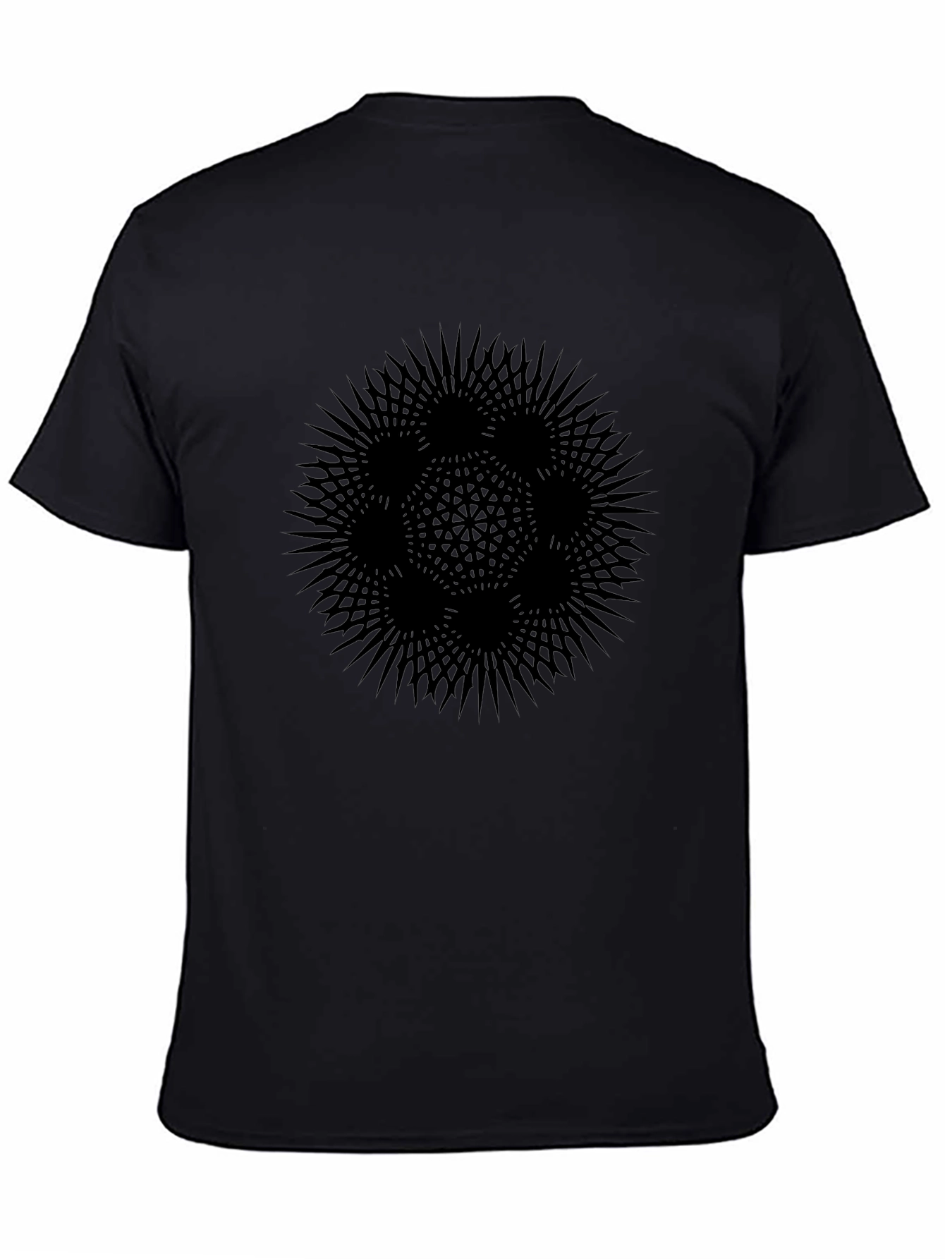 Abstract Geometric Graphic T-Shirt - Black