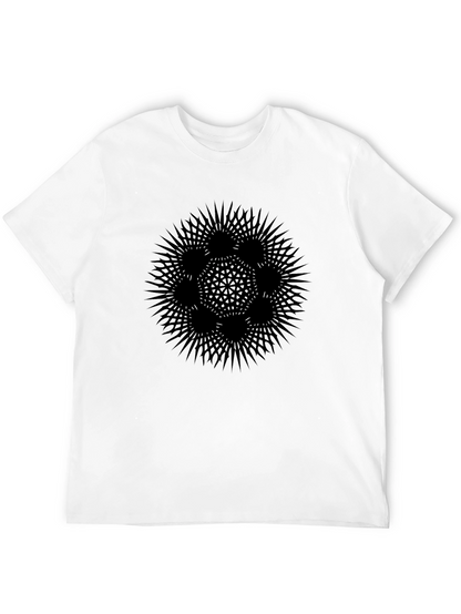 Abstract Geometric Graphic T-Shirt - Black