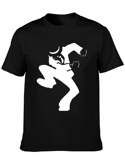 Black T-Shirt with Silhouette Graphic