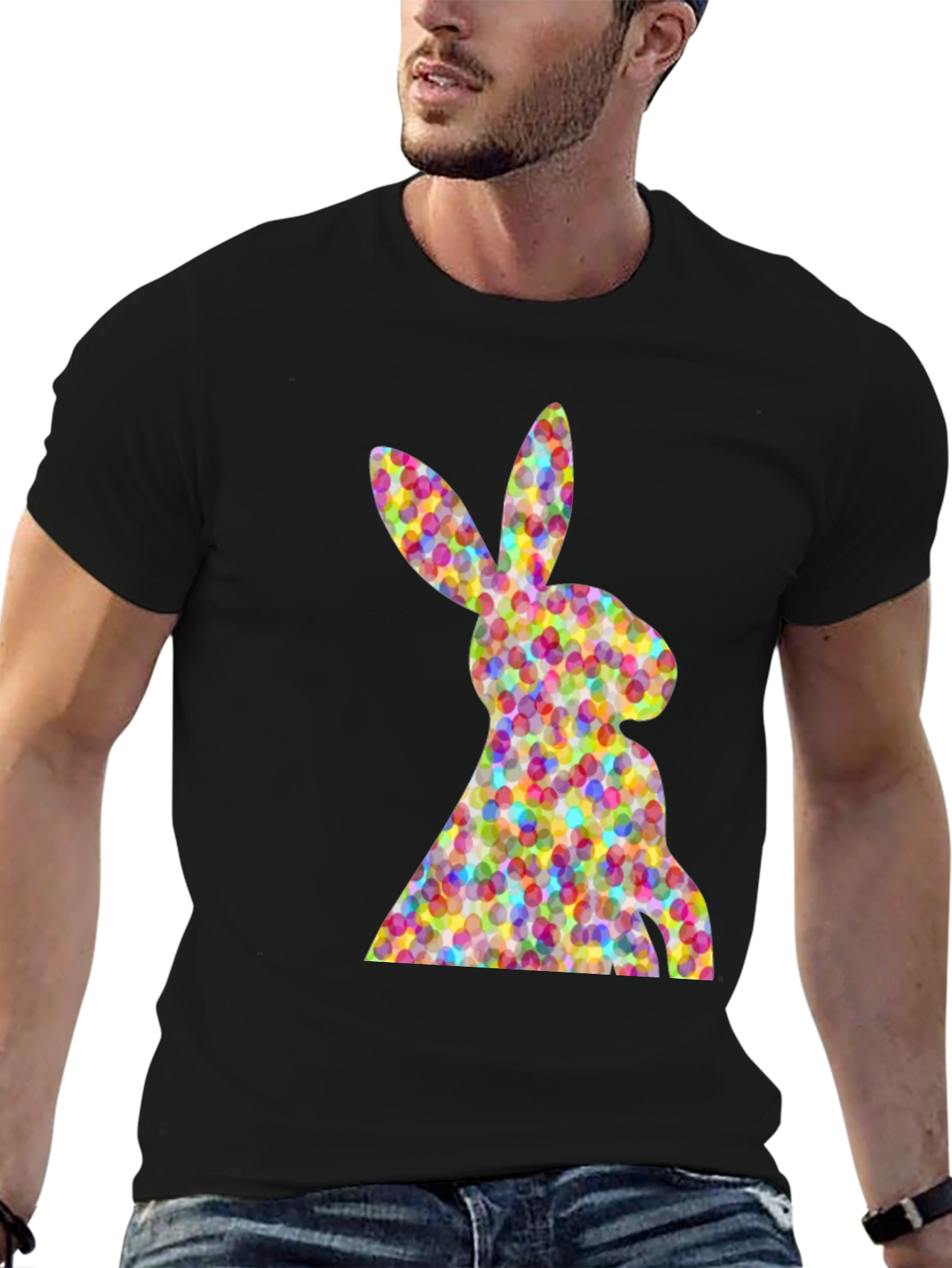 Easter Bunny Eggs Black T-Shirt