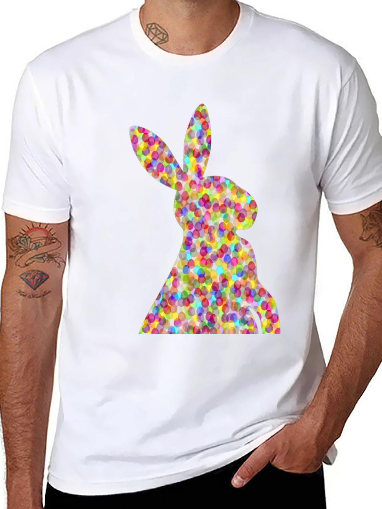 Easter Bunny Eggs Black T-Shirt