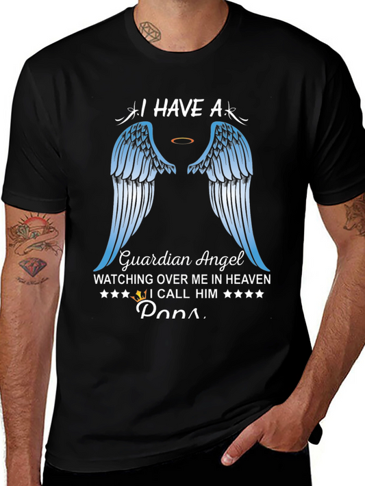 Guardian Angel Papa T-Shirt Memorial Heaven Wings