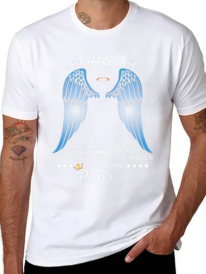 Guardian Angel Papa T-Shirt Memorial Heaven Wings