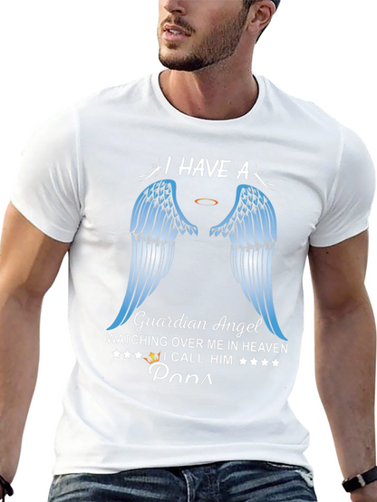 Guardian Angel Papa T-Shirt Memorial Heaven Wings