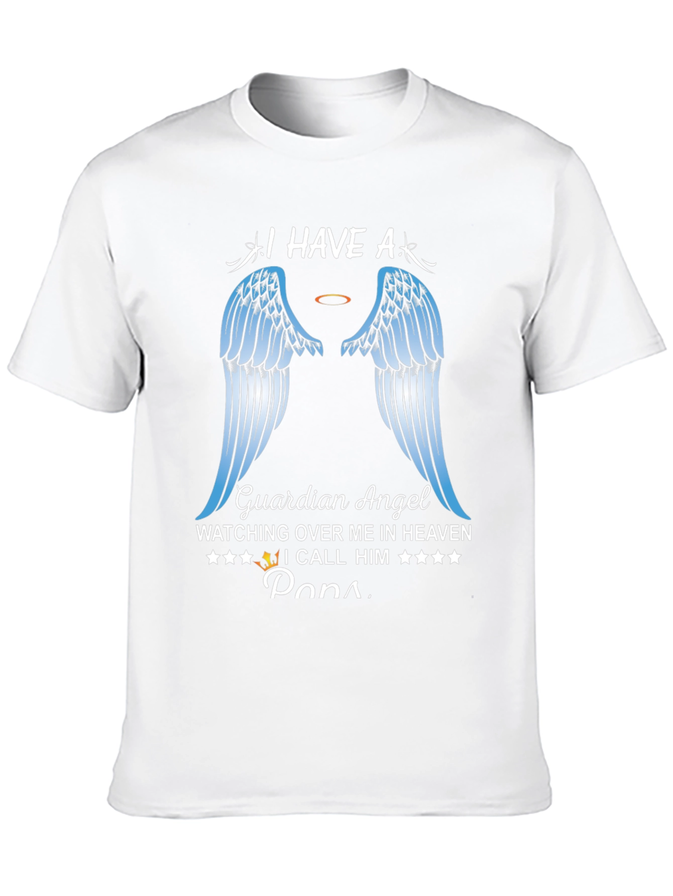 Guardian Angel Papa T-Shirt Memorial Heaven Wings